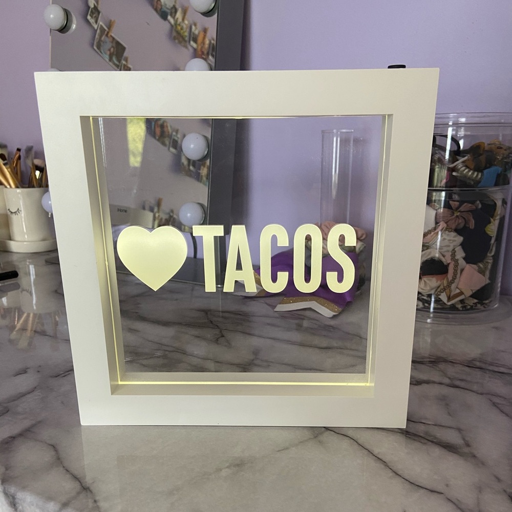 Room Essentials LED “🤍 Tacos” frame